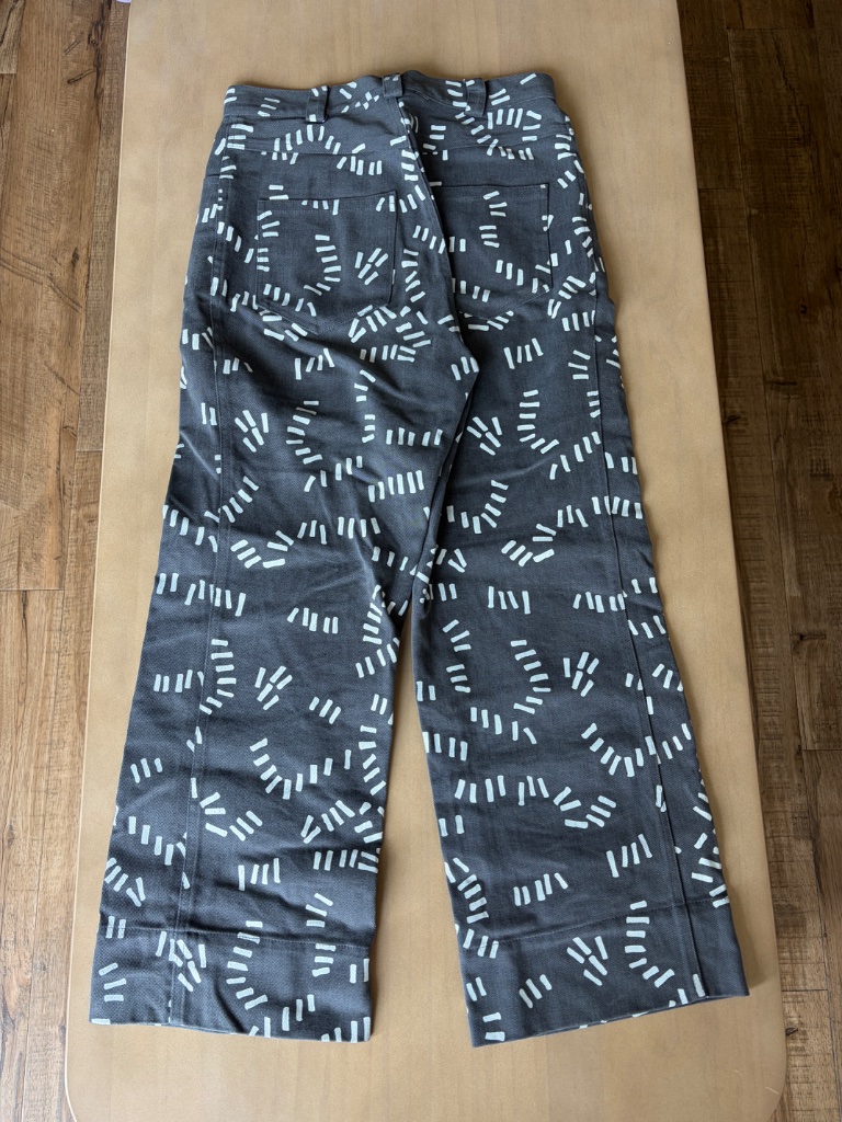 Dusen Dusen Bones High Waisted Pants Grey White Size 4 Cotton Made In Usa Nwot — image 2 of 8